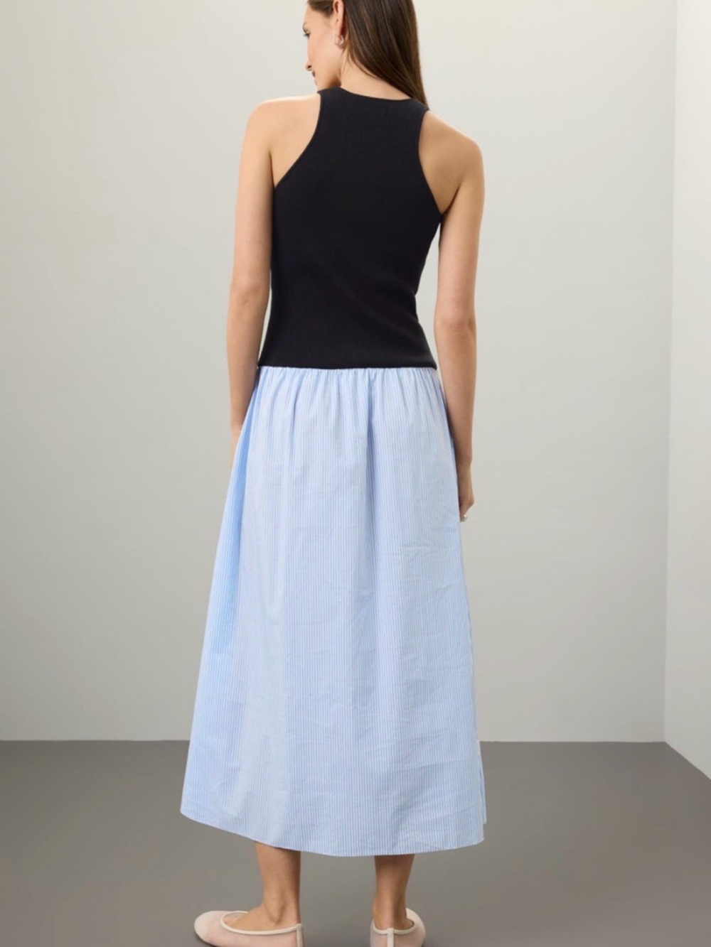 NAADAM Black & Light Blue Two-Tone Maxi Skirt - Picture 2 of 6